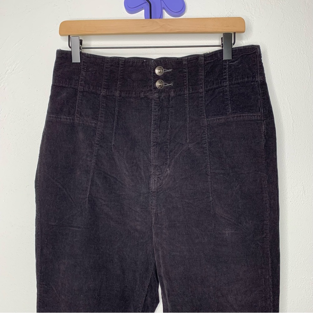 NEW Free People Jayde Corduroy High Rise Flare Black Pants 30 - Picture 5 of 16
